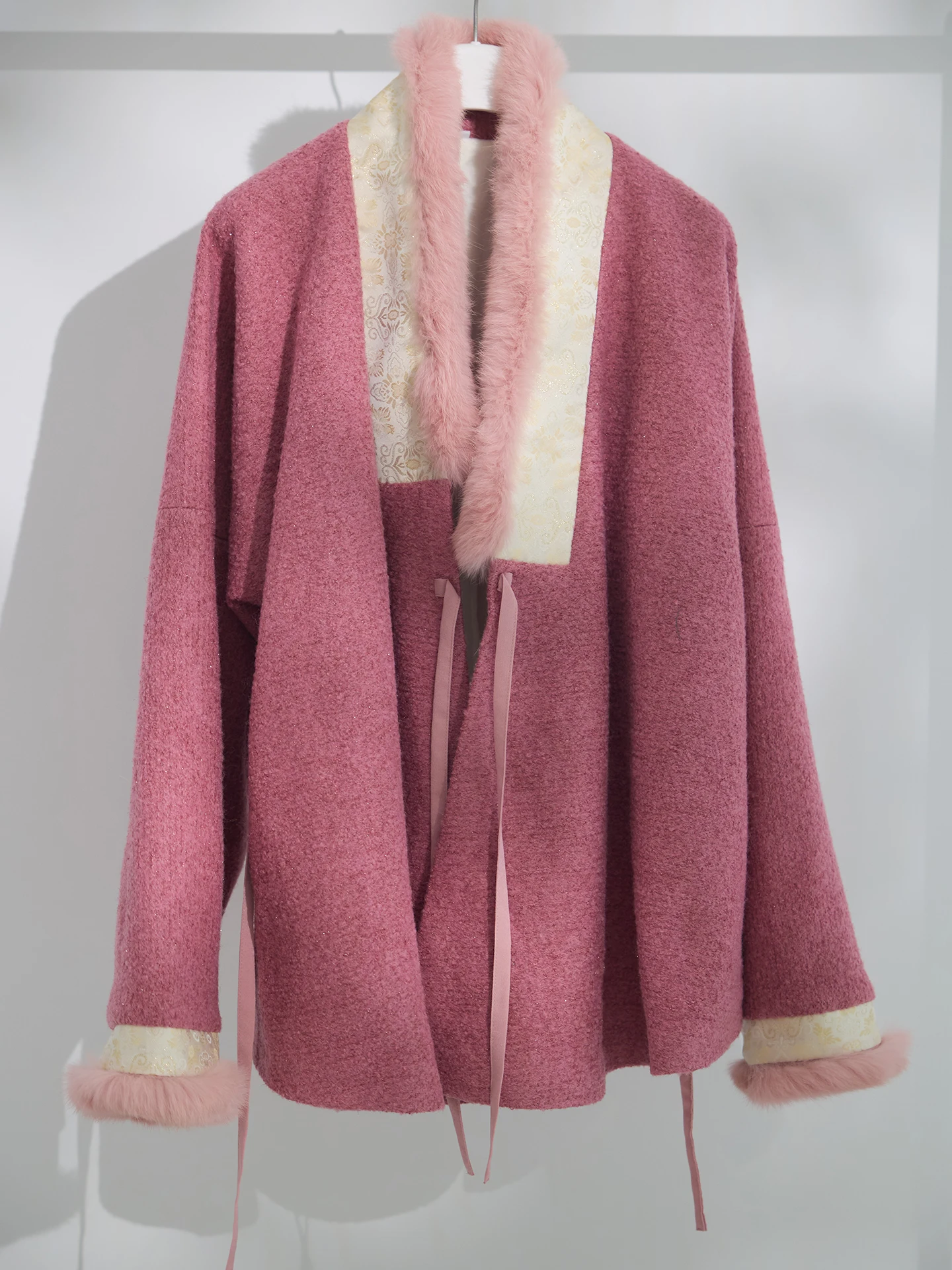 

Шерстяной топ Cloud Pine Snow Woolen T Top Ming Dynas Hanfu, осенне-зимний, с V-образным вырезом, длинными рукавами, свободного кроя, цельный, для повседневной носки