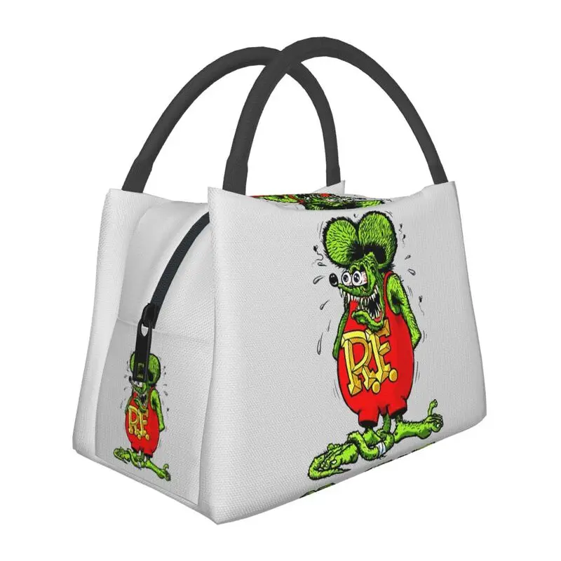 

Многоразовые коробки для завтрака Rat Fink для женщин, многофункциональный термохолодильник с героями комиксов, изолированная сумка для обеда, рабочий контейнер для пикника