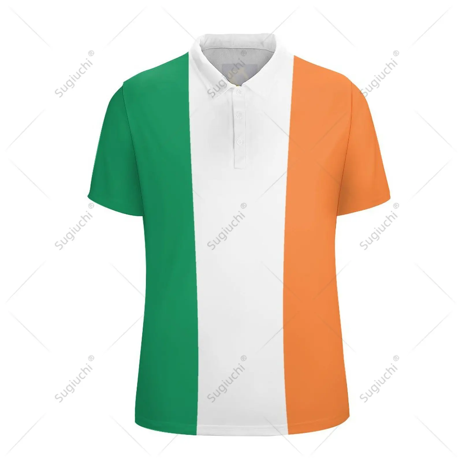 Unisex Polo Shirt Ireland Flag 3D Print Man Polo Fashion Clothing Tracksuits Short Sleeves