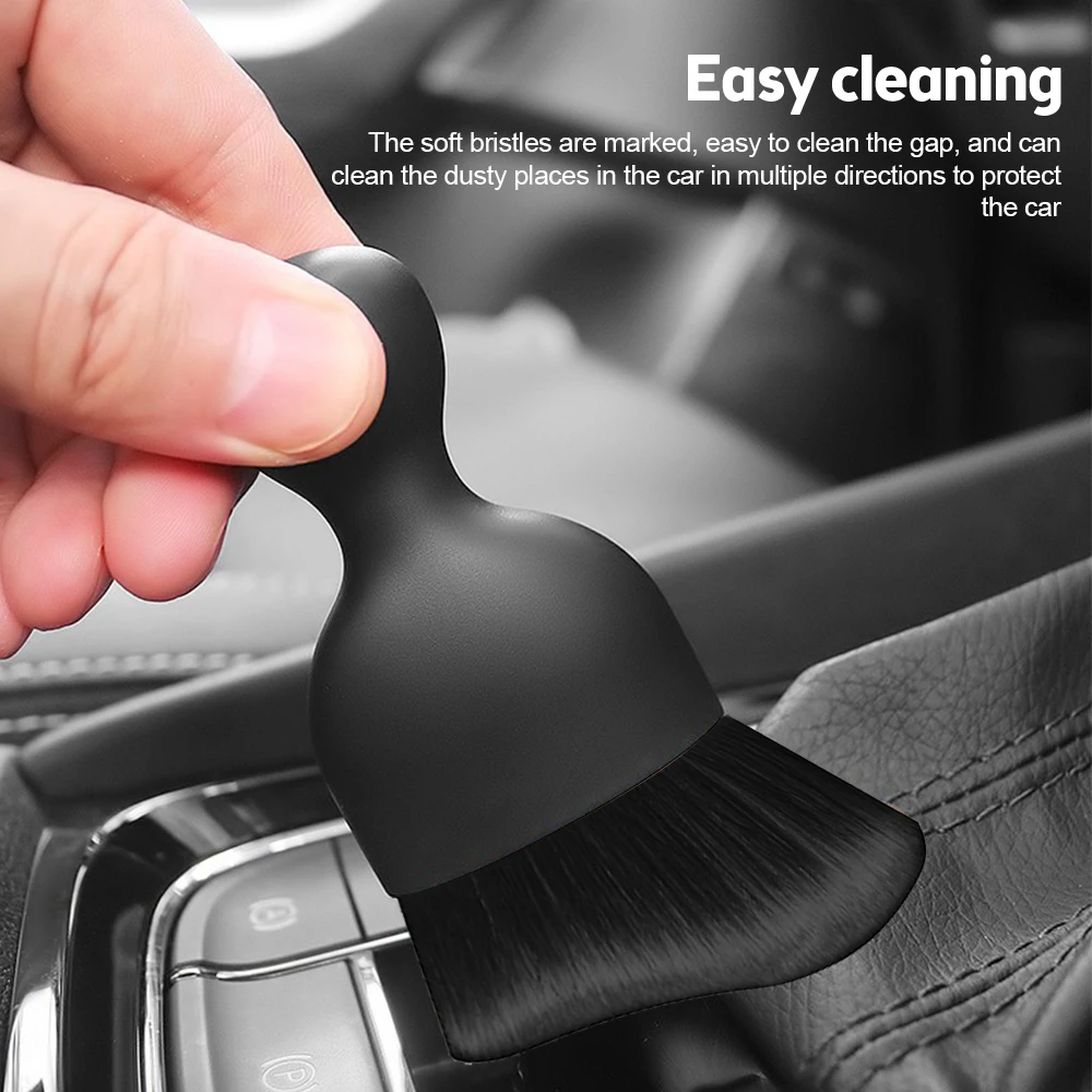 Car Interior Cleaning Brush Center Console Clean Tool Air Outlet Cleaning Soft Brush with Shell Car Crevice Dust Removal Brush