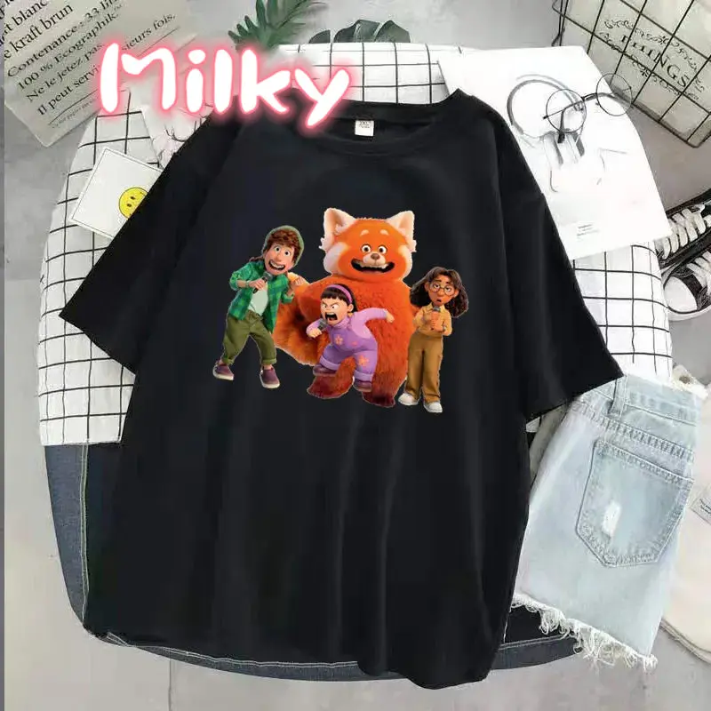 Mei-mei Cosplay Graphic Tee Turning Red Women T-Shirt O-Neck 4 Town Printed Top Funny Movie Women's Summer Tshirts Dropshipping