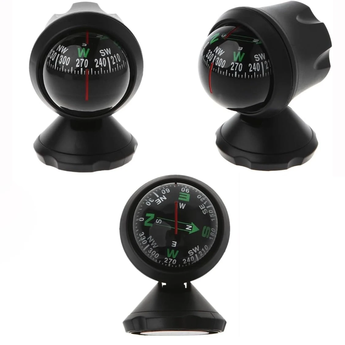 Adjustable Car Compass Ball, Dashboard Mount Navigation Compass, Mini Auto Direction Finder for Vehicle Boat Truck SUV