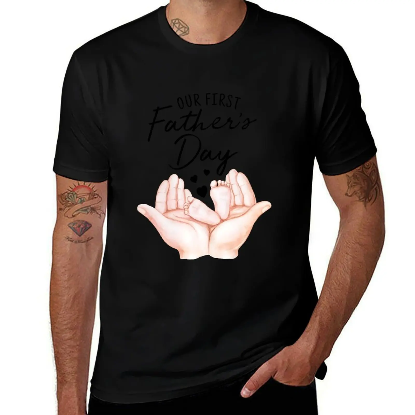 

Our First Father's Day Dad Matching I Love My Daddy Idea T-Shirt basketball graphic tees funny gifts Men's t-shirt