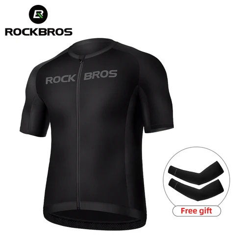 ROCKBROS-Camiseta de manga corta para ciclismo de verano, equipo reflectante de secado rápido, transpirable, agradable a la piel