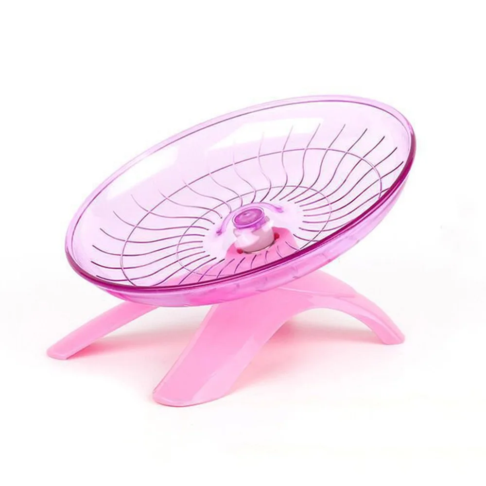 

Transparent Hamster Flying Wheel Steel Axle Quiet Operation Exercise Squirrel Wheel Plastic Stable Base Hamster Running Wheel