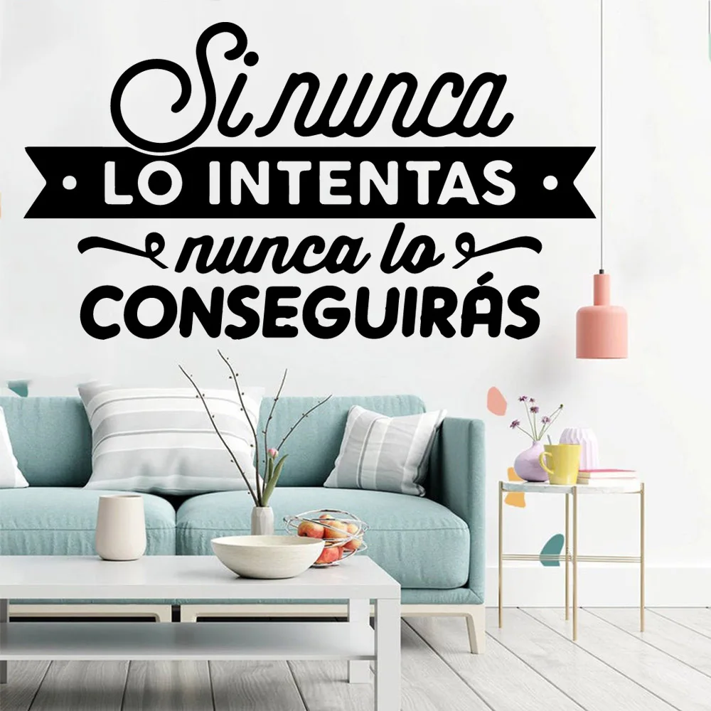 Diy Spanish Sentence Vinyl Kitchen Wall Stickers Wallpaper For Kids Rooms Vinyl Mural Decal view 4