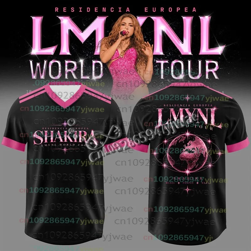 Shakira World Tour 26 T-Shirt Wolf LMYNL 2026 Kurzarm-T-Shirt Popmusik-Fans-Geschenk Loose Streetwear Tops Herren- und Damenbekleidung – Detail 3