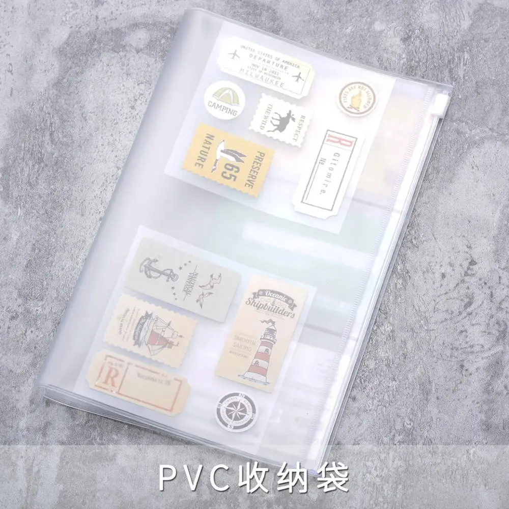 Bolsa de almacenamiento de PVC para cuaderno de viajero con bolsillo para tarjetas con cremallera Carpeta de pasaporte portátil de tamaño A5/padrão - 4 tamaños disponibles
