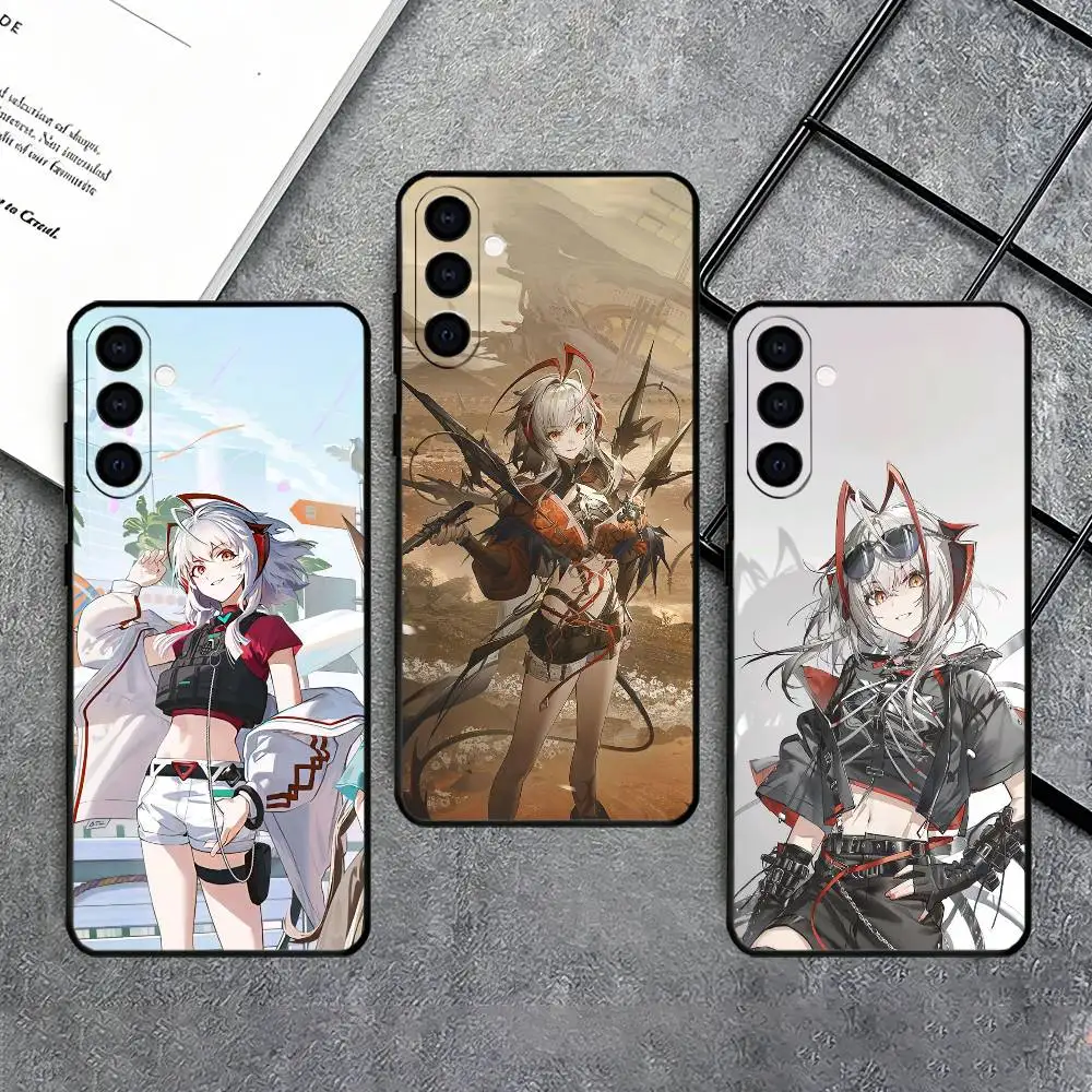 A-Arknights W Phone Case Black Silicone Soft For Samsung Galaxy A73,A72,A71,A70,A53,A52,A51