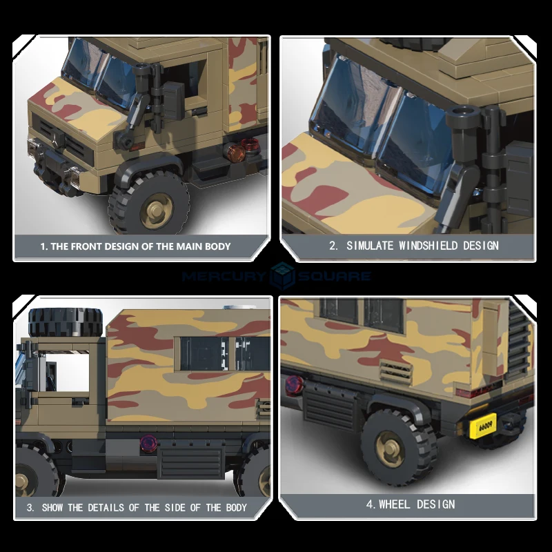 643 stücke Geländewagen MOC 66009 Gepanzerte Auto Modell Bausteine Kit Retro Buggy Jungen Zusammengebaute Autos Ziegel Kinder spielzeug Geschenk