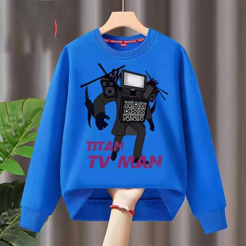 New Hot Game Skibidi TV Print Cotton Children Hoodie Boys Girls Clothes Fashion Kids Pullover Autumn Spring Child Sweatshirt