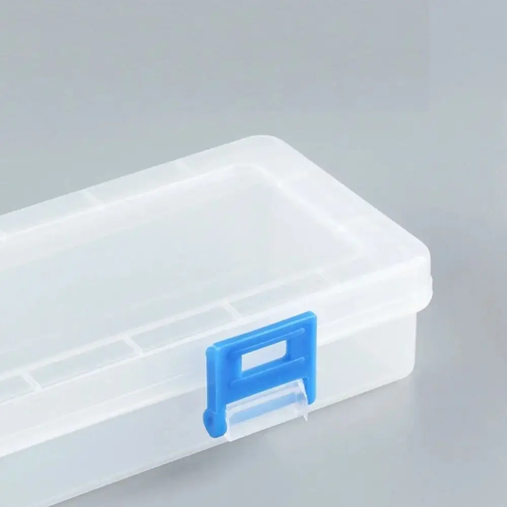 1Pcs Transparent Clear Pencil Storage Box Plastic 33x6x3.5cm Drawing Tools Bin Watercolor Pen Brush Painting Container Case