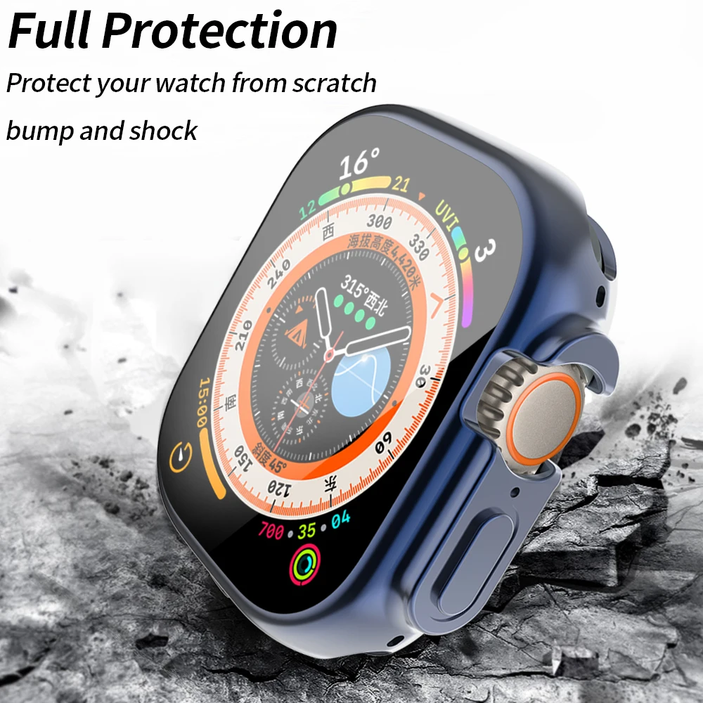 360 Full Clear Case for Apple Watch Ultra 49MM TPU Smartwatch Screen Protector for iWatch Series 8/7 41mm 45mm Protective Cover