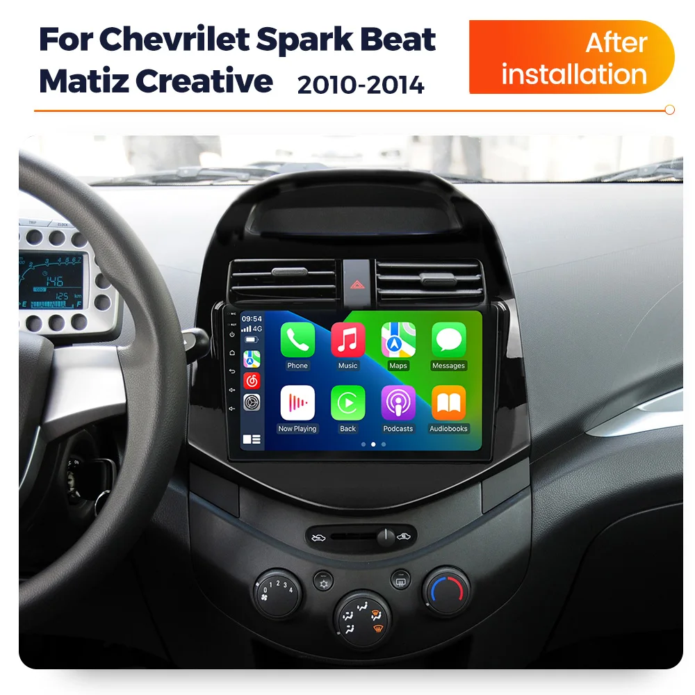 MEKEDE sistema inteligente de coche Radio estéreo para Chevrolet Spark Beat Matiz Creative 2010-2014 reproductor de vídeo Multimedia MP5 Carplay