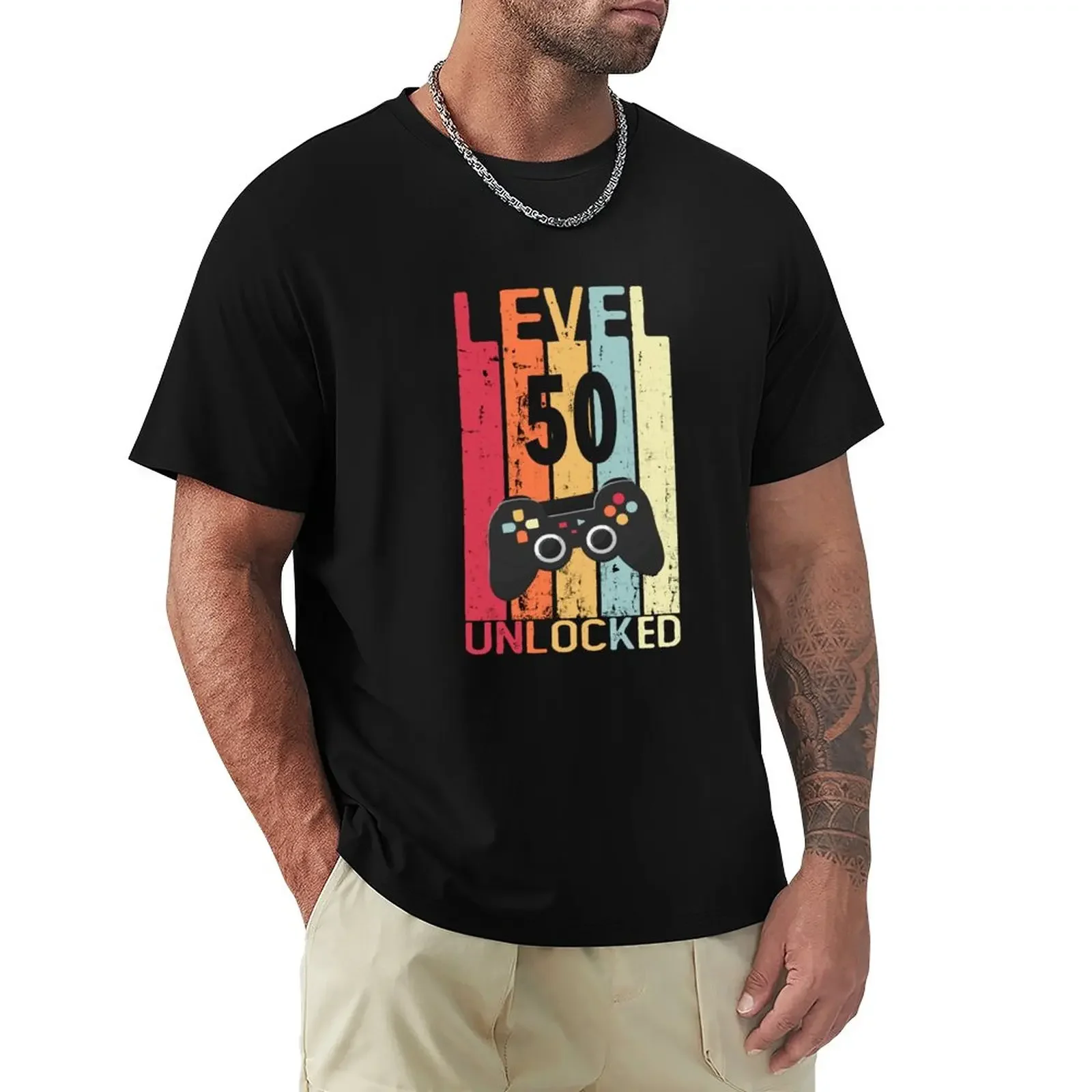 

Level 50 unlocked T-Shirt sweat blacks boys whites mens graphic t-shirts hip hop