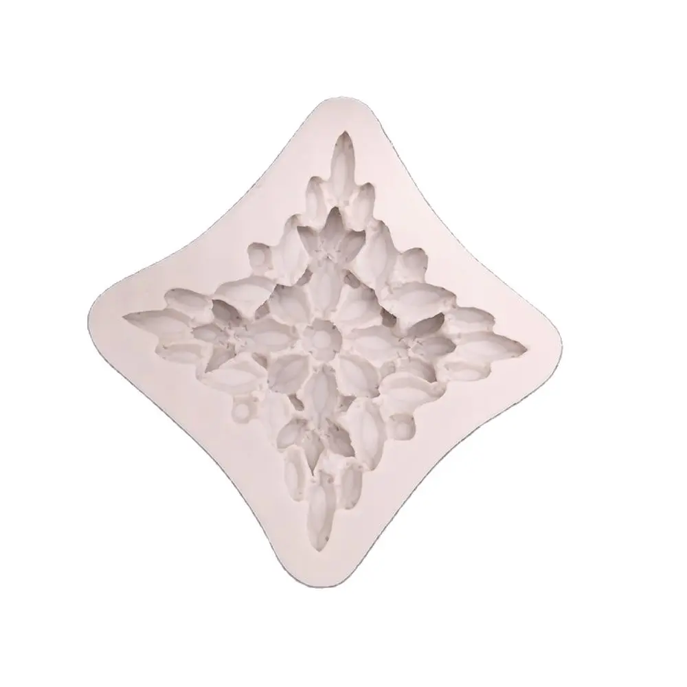 3D Gemstone Shape Brooch Fondant Cake Silicone Mould Jewel Pendant Sugarcraft Barking Tool