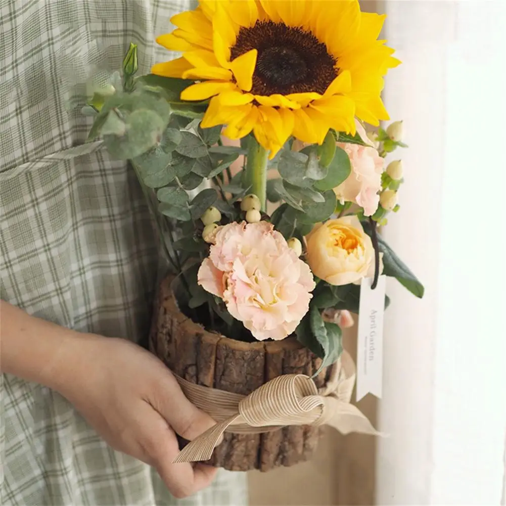 Packaging Box Dried Flower Creative Xmas Decor Bucket Barrel Christmas Bark Gift