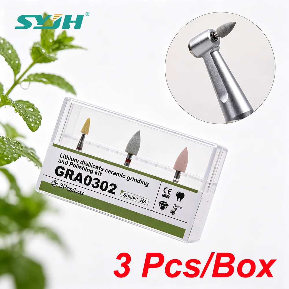 

SYJH GRA0302 Dental Polishing Bur Kit Composite Resin Rubber Porcelain Teeth Polisher Burs Set for Dentistry Equipment Tools