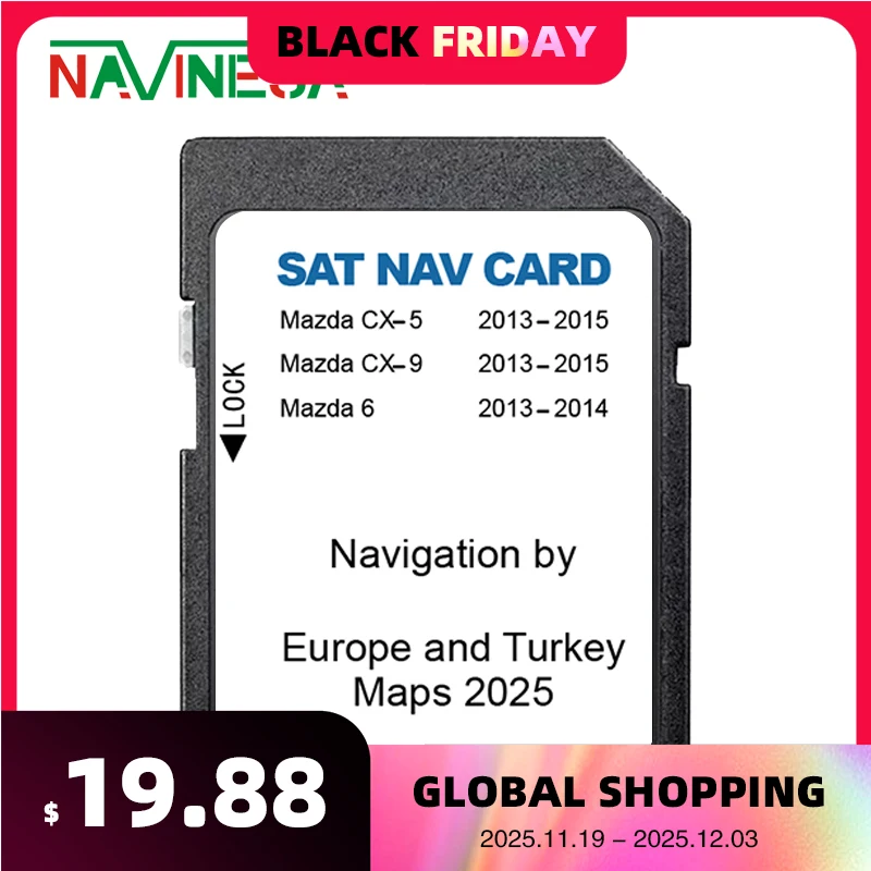

SD Navi Card Европа Великобритания Турция Карта для Mazda 6 2013-2014 Автомобильная навигация Sat Nav с противотуманным воспламенителем 8 ГБ