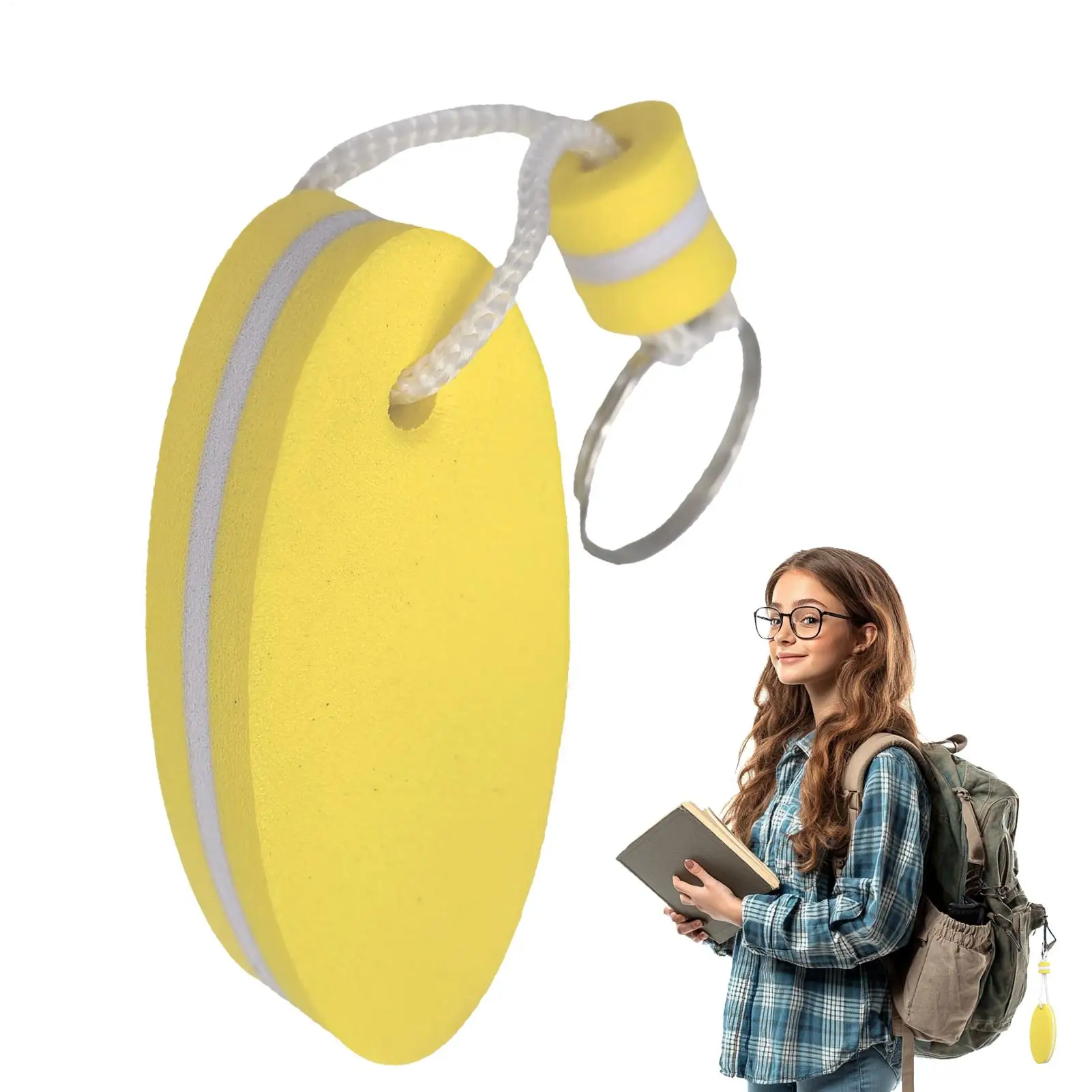 

Floating Keychain Oval Floating Key Ring School Bag Keyring Pendant Water Sports Accessories for Trip Camping Pool Lake Boating