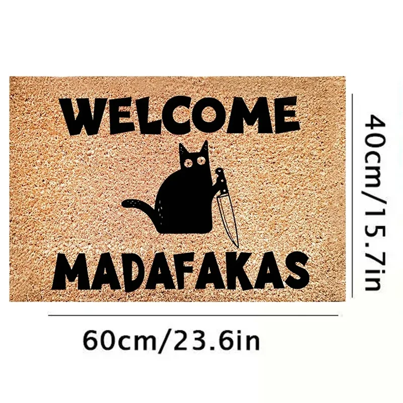 VIKAMA Black Cat رحب بمساحة Madafakas المطبوعة ديكور المنزل متعة المطبخ غرفة نوم البساط داخلي في الهواء الطلق مدخل ممسحة
