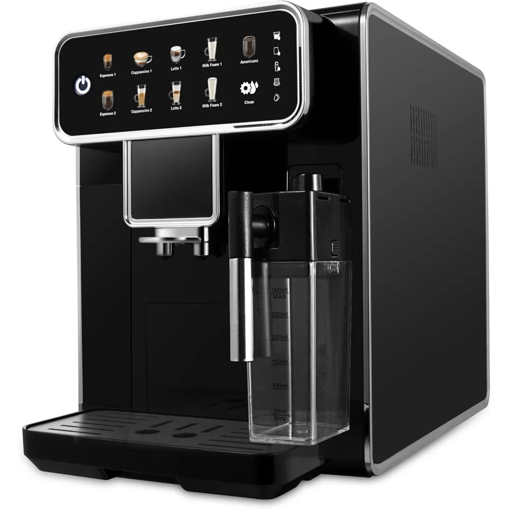 Vollautomatische Espressomaschine, 12-Tassen-Kaffeemaschine, One-Touch-Cappuccino/Latte/Americano/Espresso mit Selbstreinigung und Einstellung