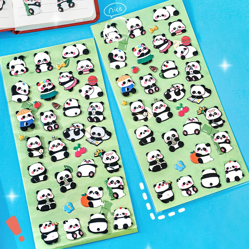 Kawaii Cartoon 3D Puffy Bulk Stickers Panda Stereo Bubble Sticker For DIY Scrapbooking Diary Album Decoration Stationery Sticker