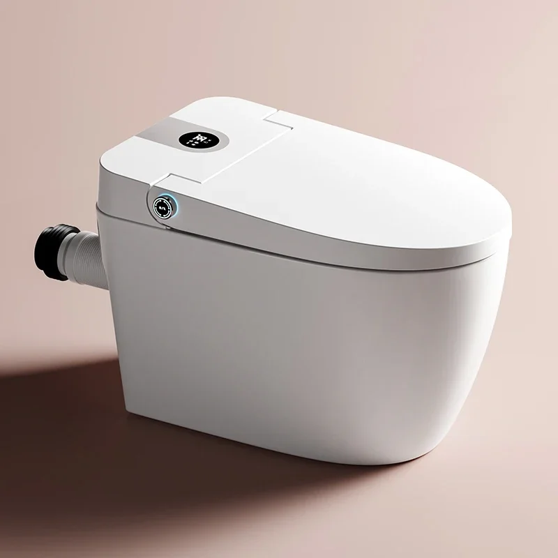 Bathroom Toilet,Cost-Effective One-Piece Intelligent Auto Open Tank-less Ceramic Warm Cover Remote Control Elongated S-Trap Bowl