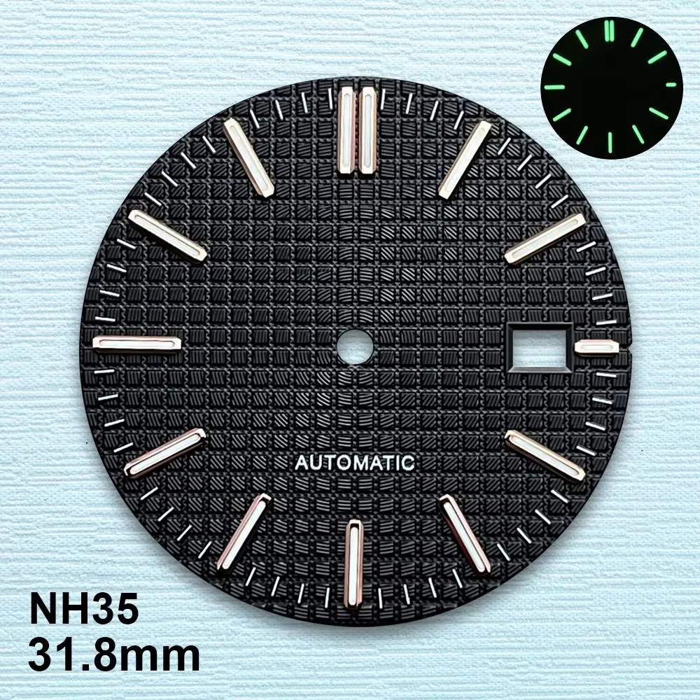 31.8mm S Logo Oak Dial Fit NH35 Automatic Movement Green Luminous High-Quality Watch Modification Accessories