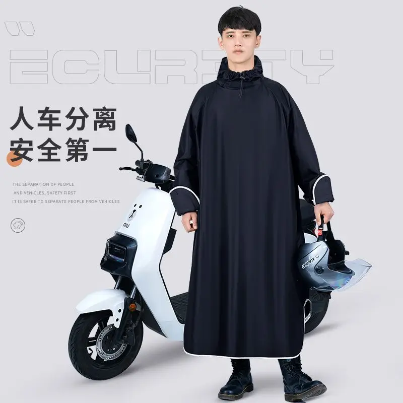 Adult Long Raincoat with Gloves Impermeable Waterproof Men Rain Poncho Outdoor Motorcyclist Cycle Rainproof Protective Equipment