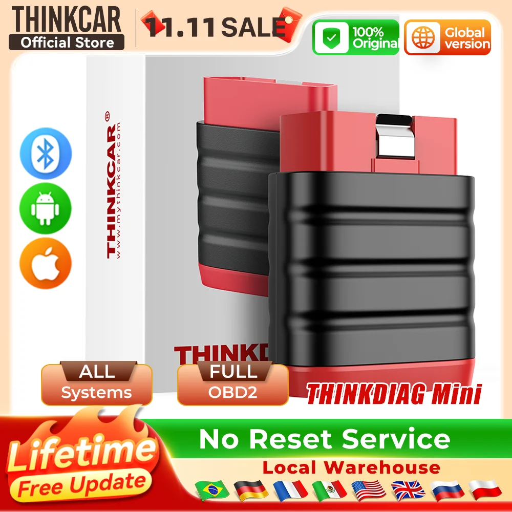 THINKCAR THINKDIAG MINI Automotive Diagnosis Scan Tool Auto OBD2 Bluetooth Scanner Full System Diagnostic All Car Lifetime Free