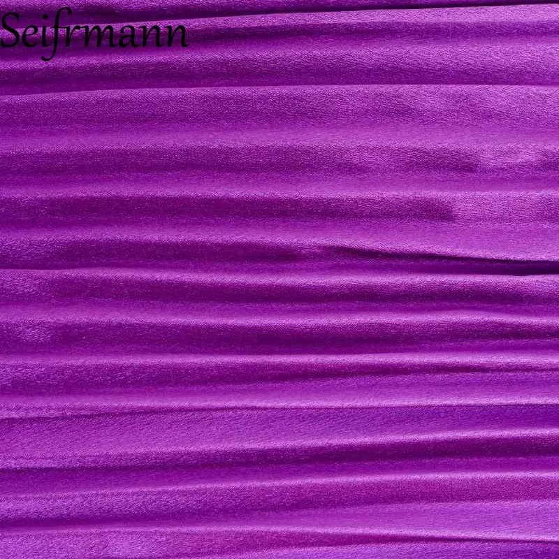 Seifrmann-Vestido largo ajustado con diseño de moda para mujer, vestidos largos empalmados plisados con cuello en V y mangas acampanadas para fiesta y graduación