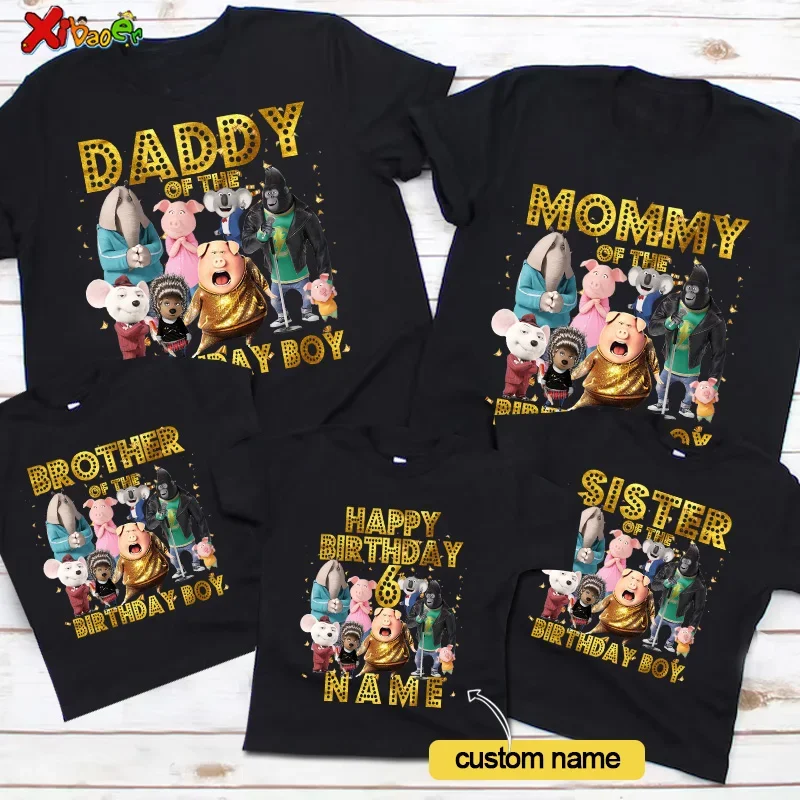 

Family Matching Outfits Boys Birthday Party Shirt Personalized Name 1st 10th Family Birthday Party Outfits Golden Shiny Outfits