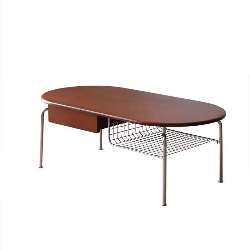 Medieval black retro coffee table, TV cabinet, household living room, small apartment, modern simple storage, TV, tea table