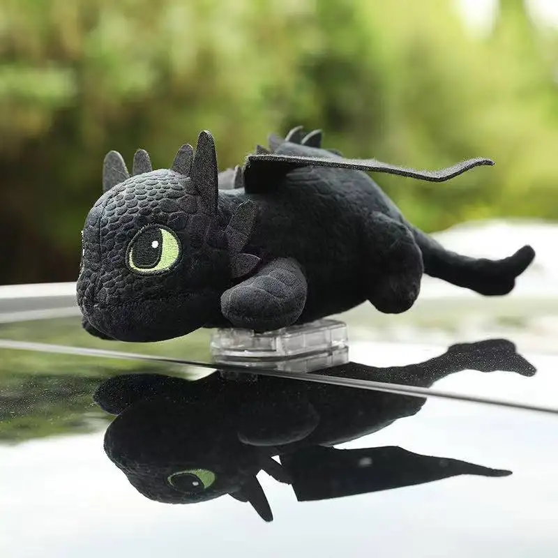 أحدث زخرفة على السقف بدون أسنان مثبتة على السيارة، لعبة قطيفة محشوة على شكل تنين صغير كاواي، دمية تمثال، دمية هدية كرتونية