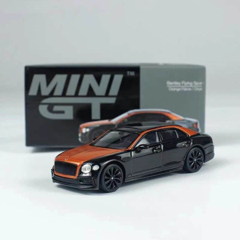 

MINIGT Bentley 1:64 Flying Spur Orange Flame Onyx 991, литая под давлением модель автомобиля, коллекция игрушек
