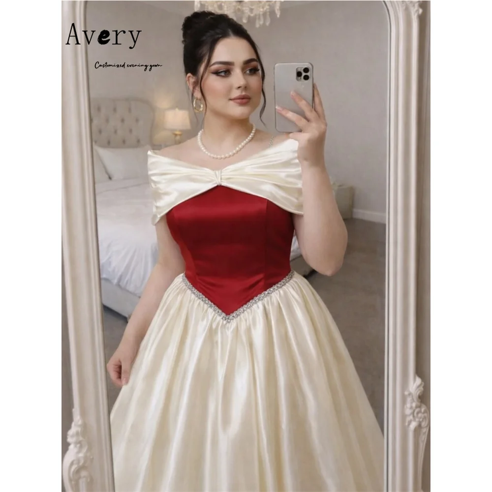 

Avery Custom Contrast Color A Line Sleeveless Rhinestones Women's Prom Dress 2026 Elegant Evening Dresses for Woman Luxury Party