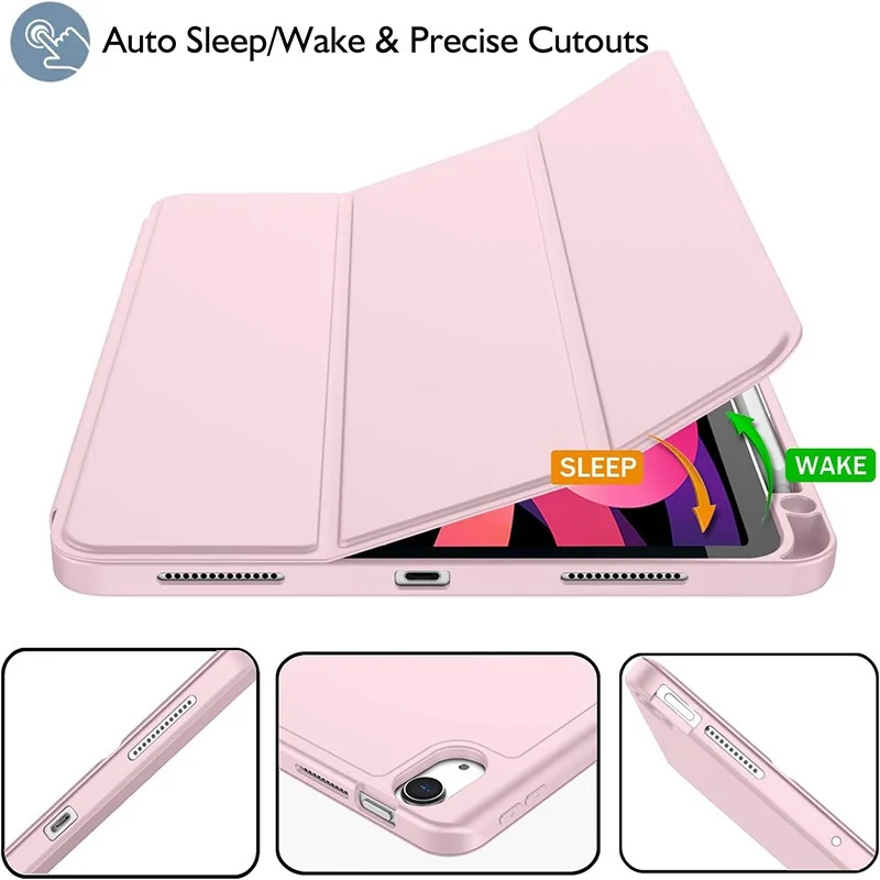 Für iPad Air 11 10,9 Pro 11 Zoll Hülle Dreifach Faltbarer Magnetischer Ständer Stoßfeste Abdeckung mit Stifthalter – Detail 3