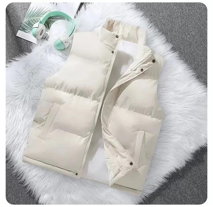 Colete de algodão jaqueta masculina novo puffer sem mangas casacos dos homens jaqueta de cor sólida inverno quente outwear blusão roupas