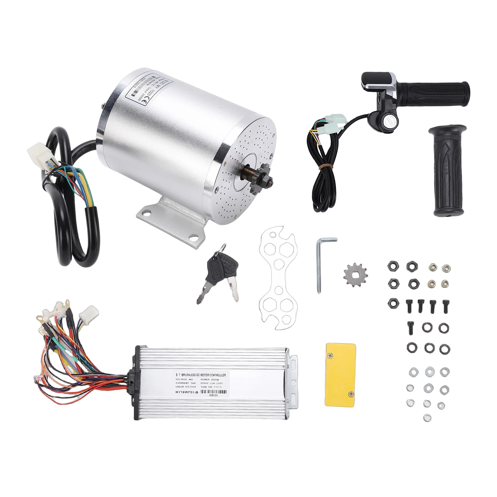 

2000W Electric Brushless DC Motor Kit 4500RPM with Speed Controller LCD Display Throttle Grip Kit for Go Karts Electric Bike