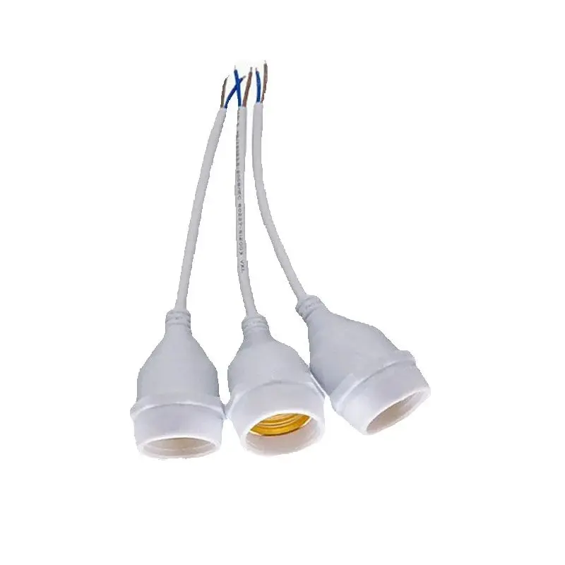 1 pièces blanc E27 étanche cour jardin extérieur chaîne douilles E27 vis cuivre douille