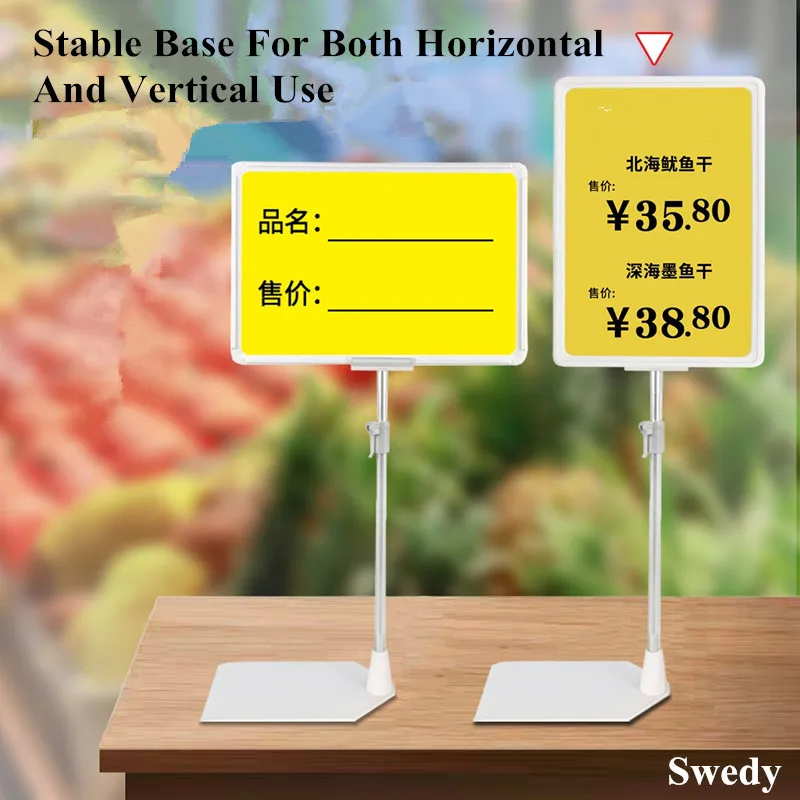 A4 Height Adjustable Metal Sign Holder Poster Frame Display Stand  8.5x11 Inch Menu Paper Holder Price Paper Holder Display Rack