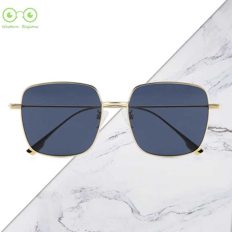 Men's handsome motorcycle women's fashionable sunglasses universal widened and anti-ultraviolet metal sunglasses uv400 simple