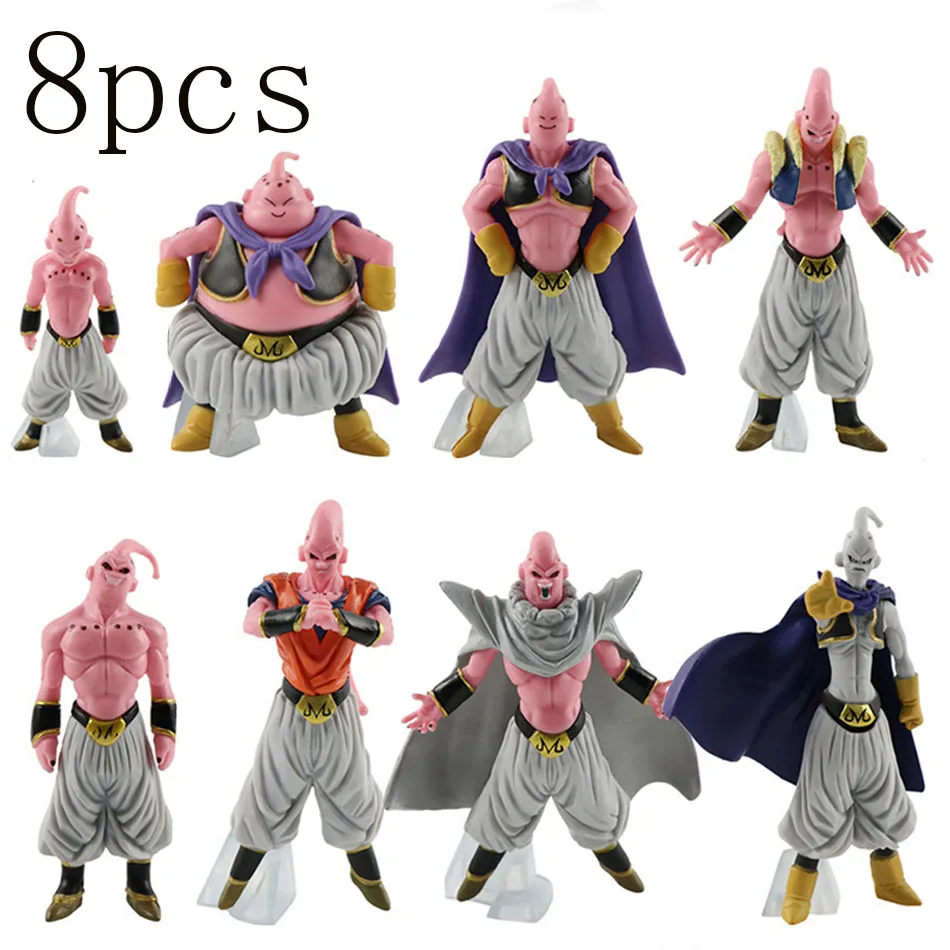 Caliente 8 unids/set Dragon Ball Z figura de Anime Majin Buu Fat Buu PVC colección de figuras de acción modelo juguetes para niños regalos para adultos