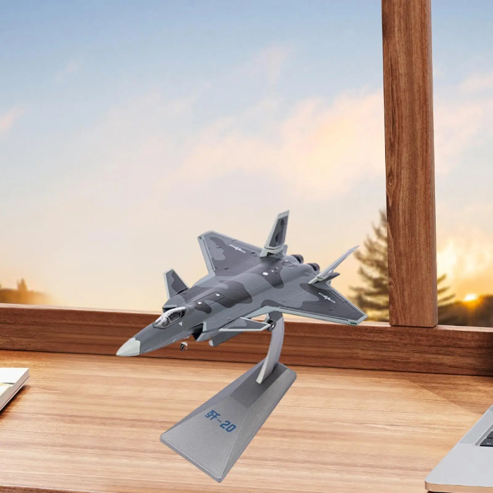 

1/100 J20 Diecast Aircraft Airplane Fighter Model for Cafe Office Desktop