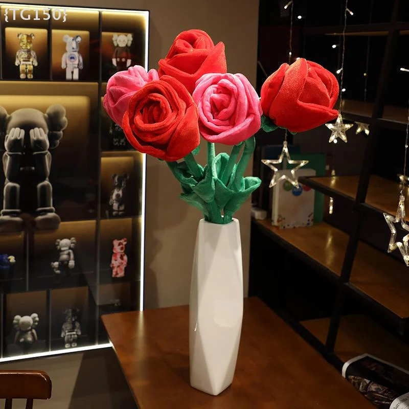 85cm/100cm Large Red Plush Artificial Rose Bouquet Stuffed Bendable Bouquet Soft Floral Home Decoration Valentine's Day Gift image 4
