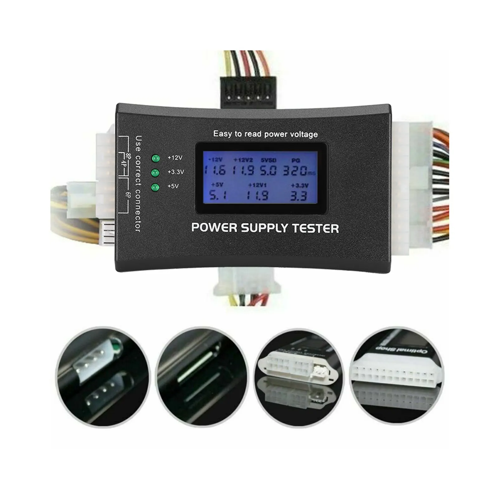 Computer Tool Computer Tester ATX Power Supply Computer Host Inspection and Maintenance Tester Tool with LCD Display