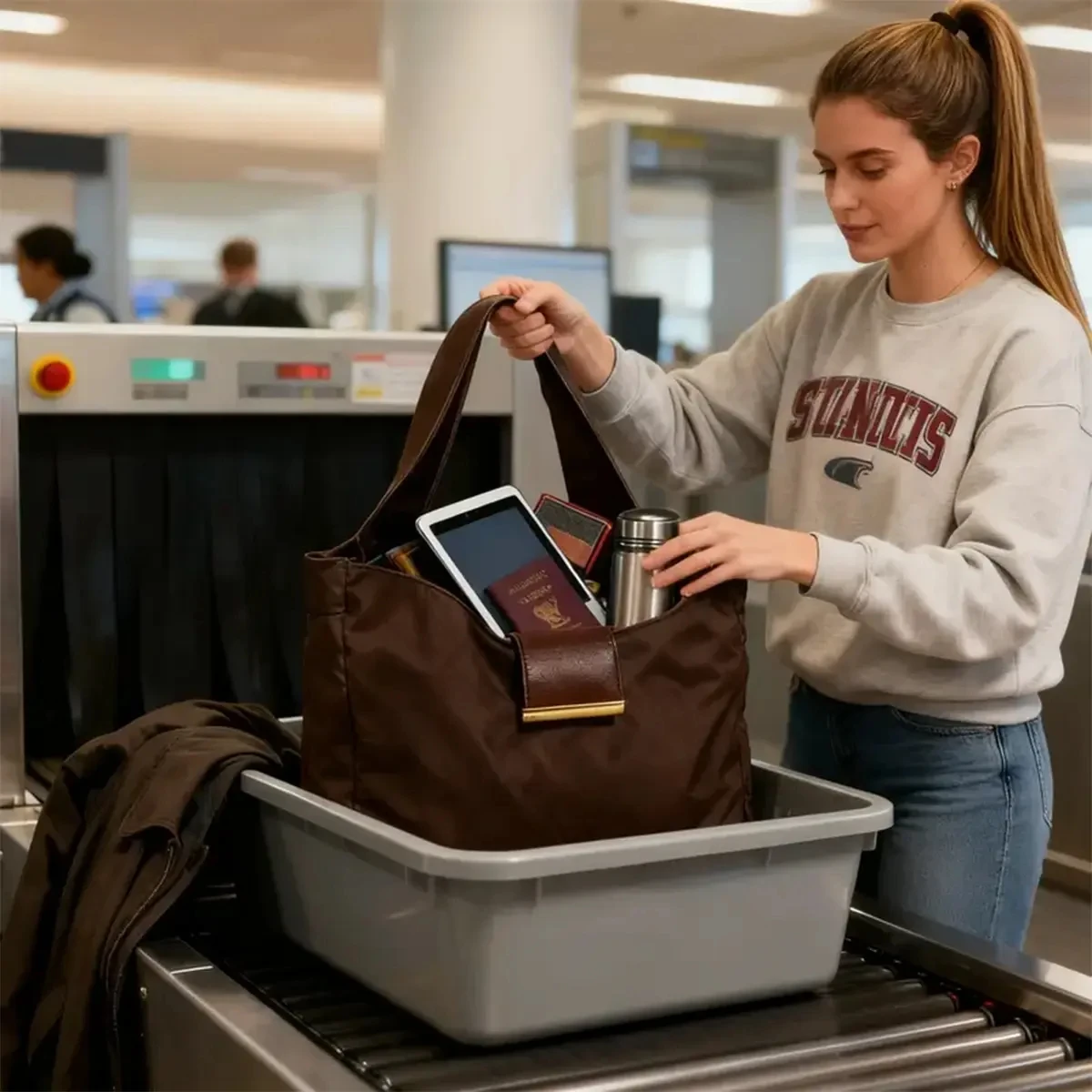 borsa pieghevole da viaggio riutilizzabile con anello portachiavi