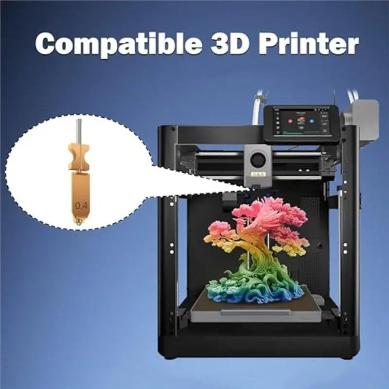 

AED6-2Packs For FLASHFORGE AD5X Upgraded 3D Printer 0.4Mm Hotend Nozzle Assembly,Extra 2PCS Silicone Sock+ 2PCS Nozzle Brush
