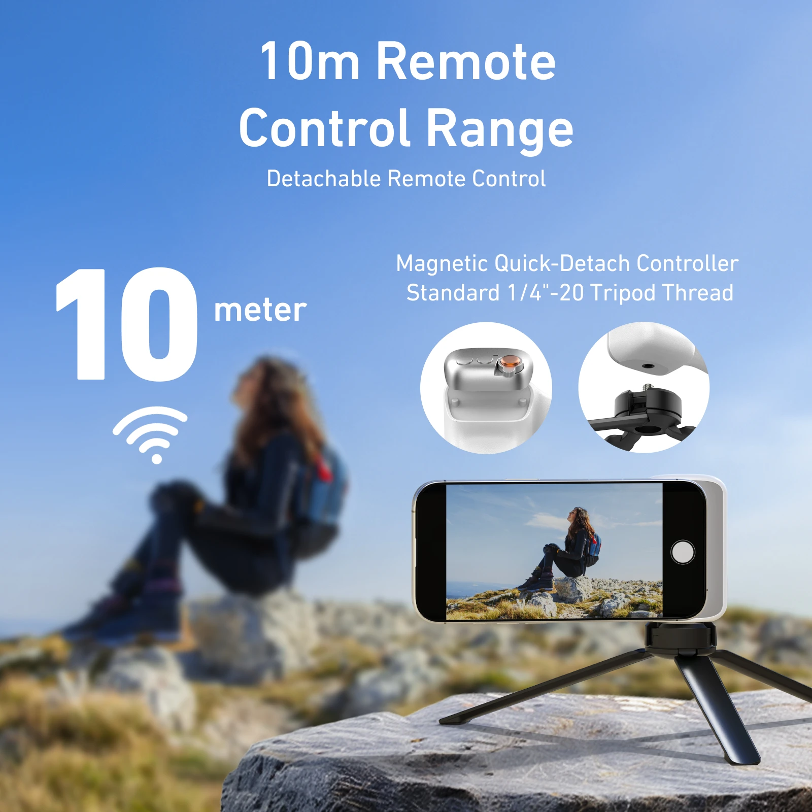 Tempat Pemotretan Ponsel Pintar Magnetik Pegangan Tangan Ponsel Pegangan Kamera Remote Control Bluetooth untuk iPhone Magsafe 16 15 Pro Android